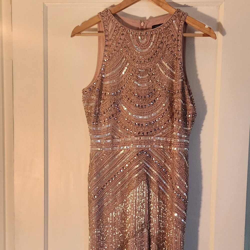 Stunning Karen Mille Beaded and Fringed Mini Dress